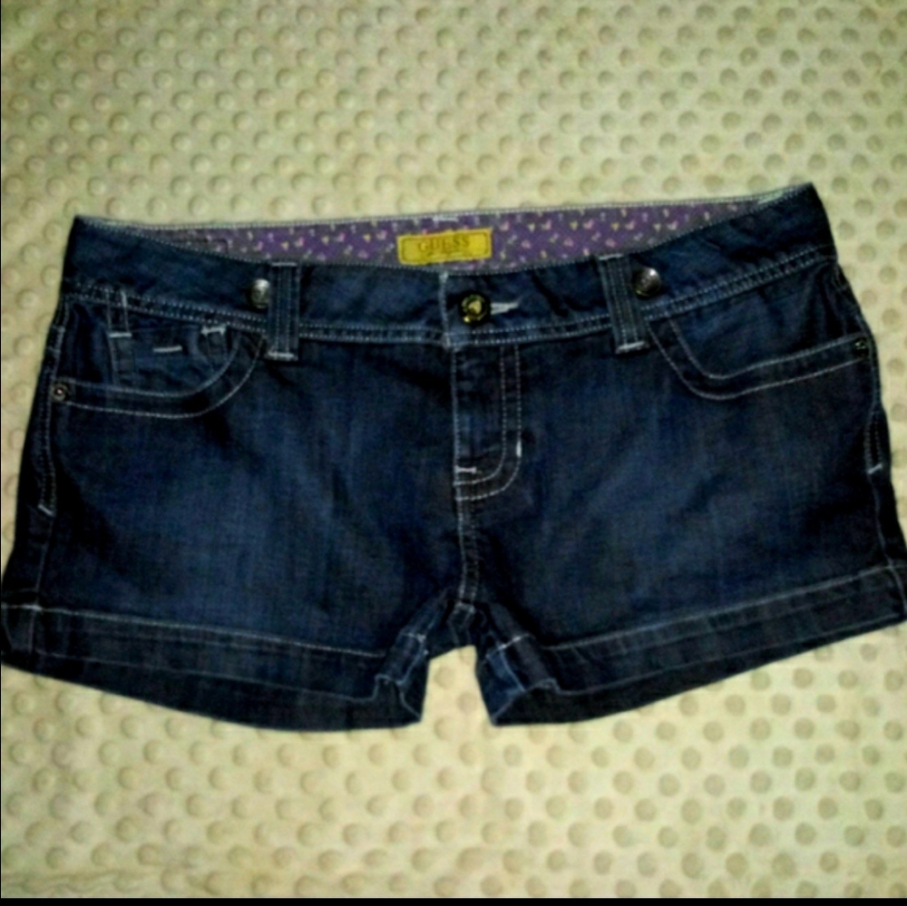 Guess Jean Shorts Size 31 Dark Stretch EUC - Picture 3 of 10